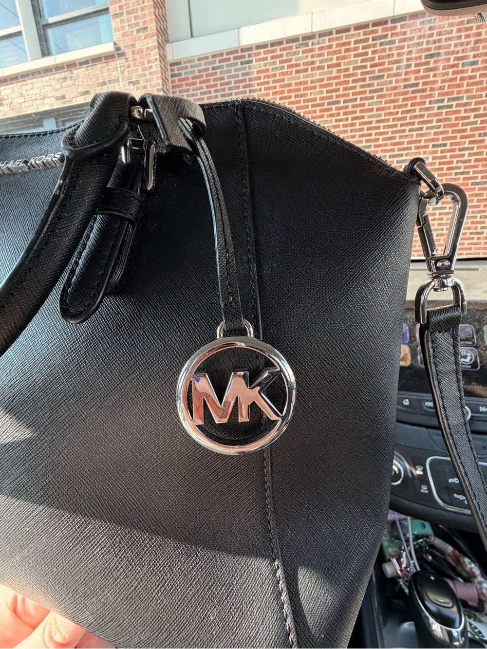 Michael Kors Black Saffiano Satchel with Silver Hardware - Picture 8 of 8